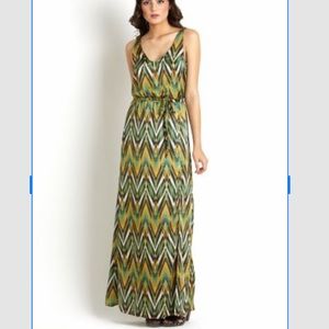 Eight sixty green diagonal print maxi dress